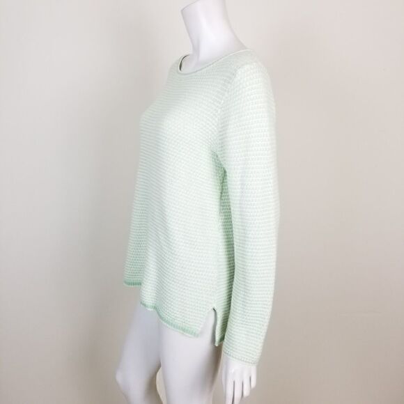 J. Crew Mint Chevron Stitch Boat Neck Sweater - Picture 4 of 6